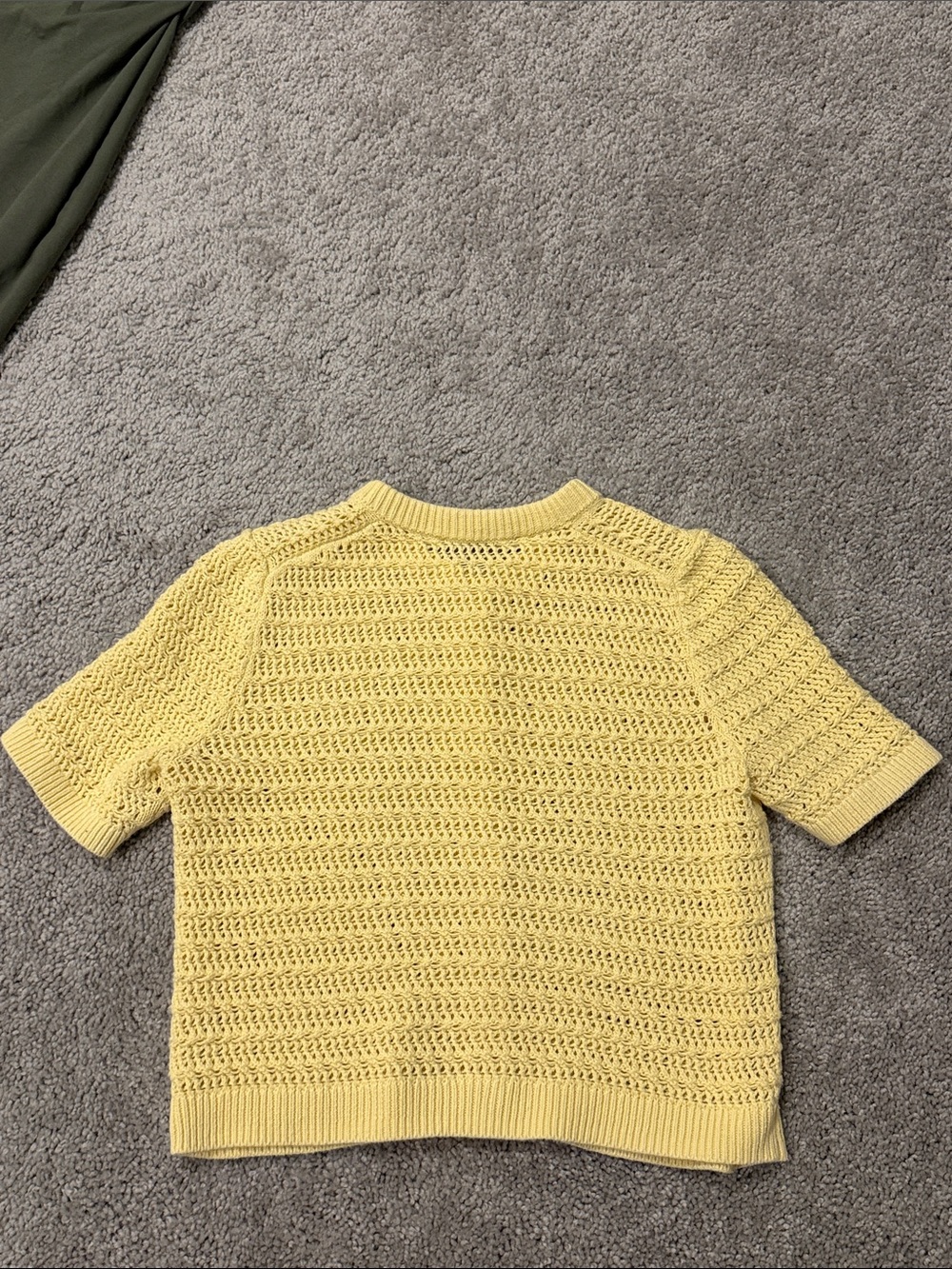 Abercrombie 100% Cotton Textural Short-Sleeve Crew Cardigan - Picture 3 of 3